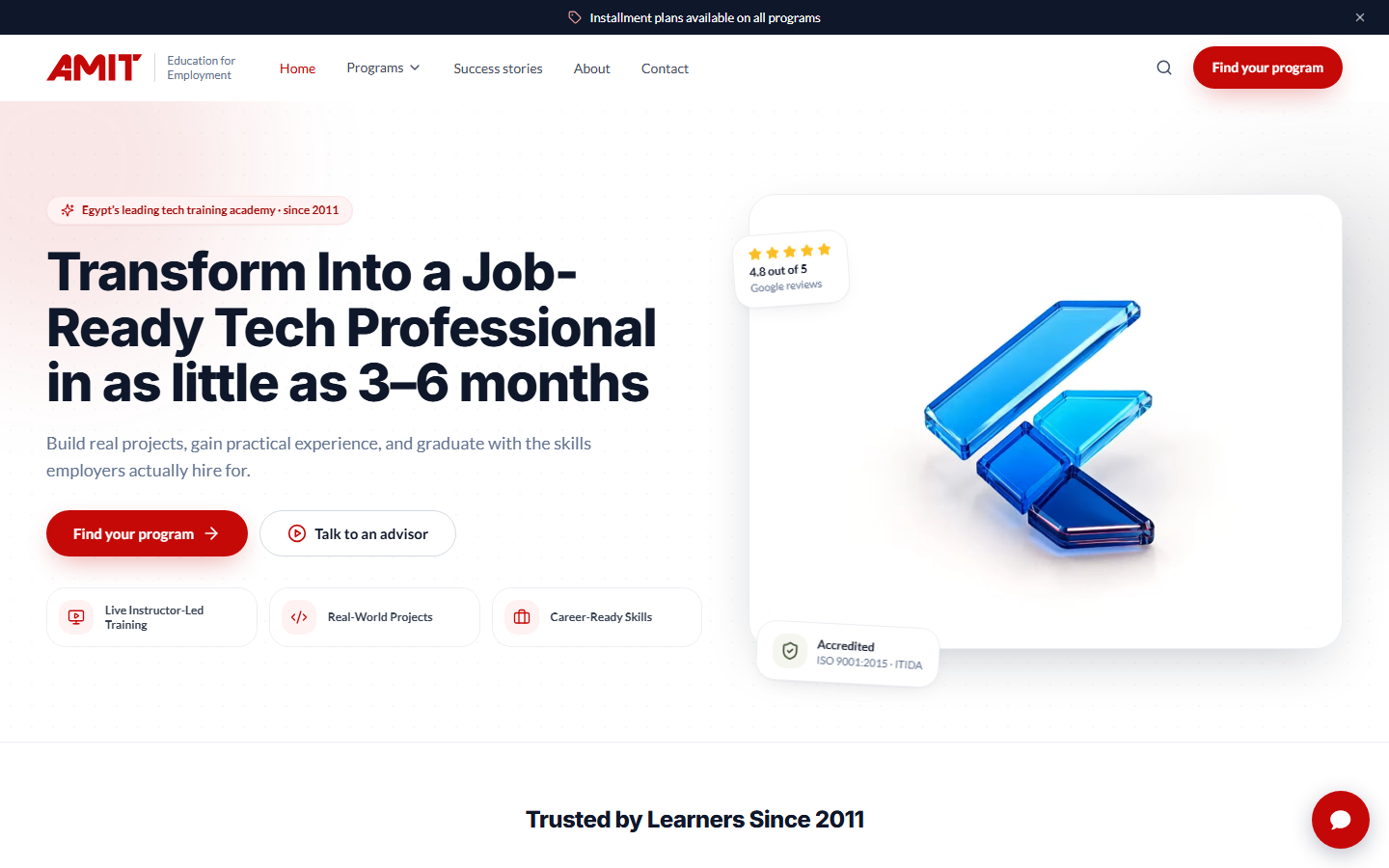 AMIT Learning website preview